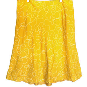 VTG Nicaya Embroidered Abstract Midi Skirt Size 14 Artsy Preppy Colorful Resort